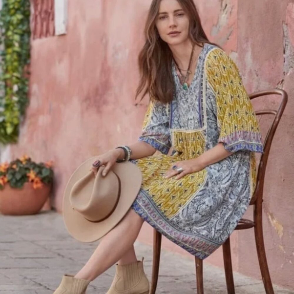 Sundance Terraza Dress in Blue Citron Petite Small - Picture 2 of 12